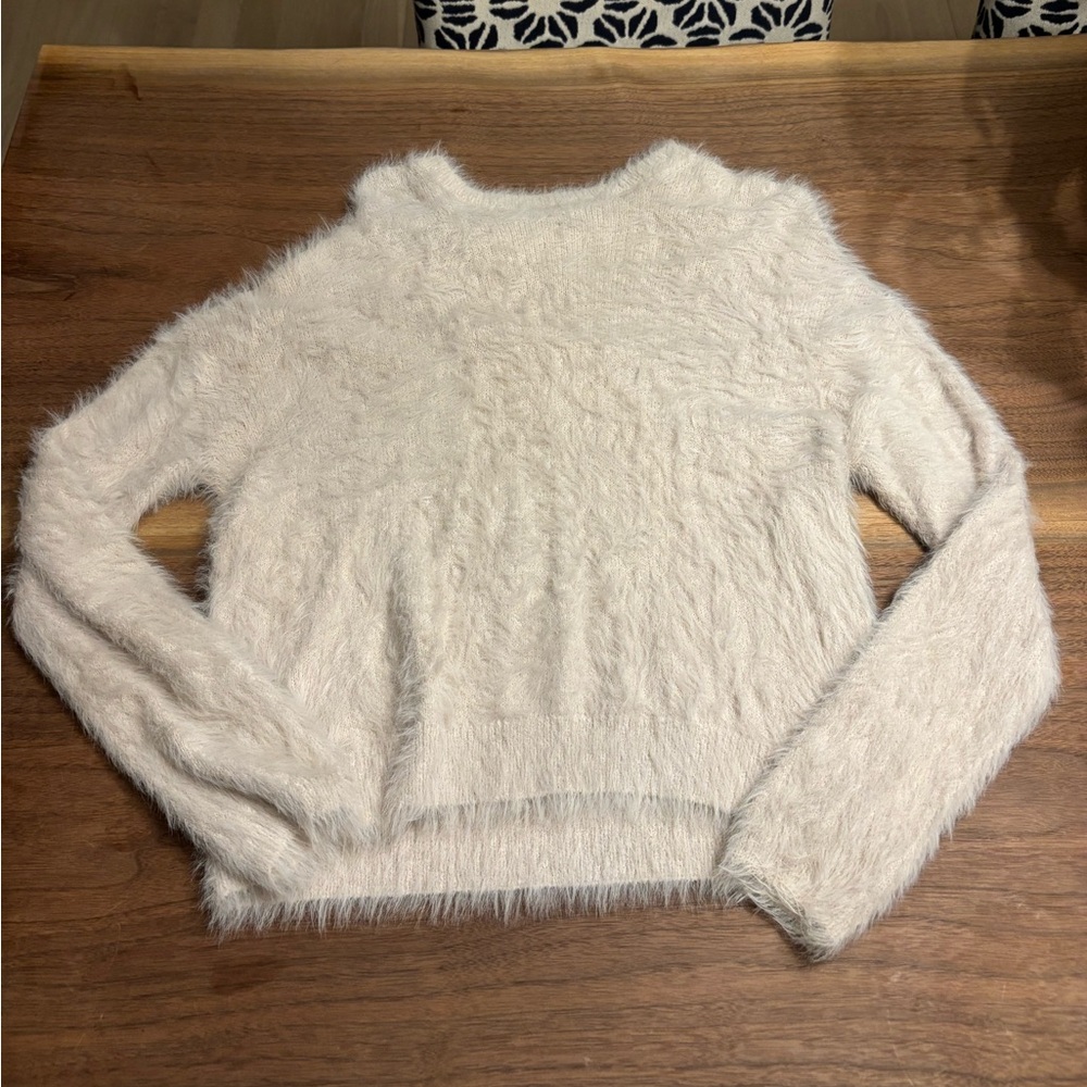 Fuzzy Cream Velvet Sweater